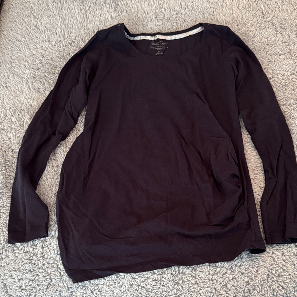 Navy Long Sleeve Scoop Neck Top